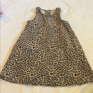 Zara Girl 100% Cotton Leopard Denim Tank Dress - size 7 years